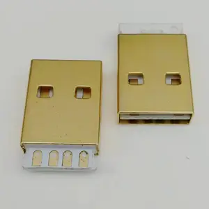 A�� 2.0�����幫ͷ 4P ���溸�� ˫��� ��Ƕƽ� ��ɫ��о L=15.1mm