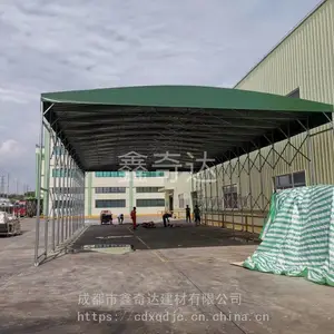 自贡厂家直售仓库雨棚 篮球场雨棚 移动推拉雨棚定制 直销雨棚厂家鑫奇达