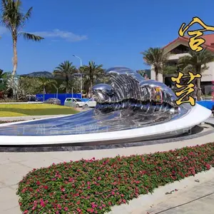 大型不锈钢雕塑定制玻璃钢卡通动物海洋商业美陈设计户外金属景观