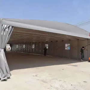 安装悬空轨道电动推拉篷 无锡防违建活动伸缩雨棚 移动仓库推拉蓬