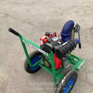 轮式排涝防汛泵 农用灌溉泵 养殖场粪污输送 便携柴油抽水泵