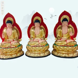 七方佛神像制作带背光三宝佛释迦牟尼阿弥陀佛药师佛树脂雕塑
