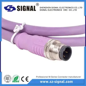盛格纳电子_M12 A型 4PIN 公对母成型式 连接器连接线