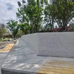 透光混凝土景墙树池 市民中心透 光挡墙 弧形幕墙板