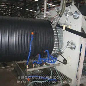PE实壁缠绕顶管设备/井筒管挤出机/中空壁缠绕管生产线