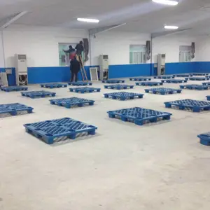 塑料吹塑九脚叉车托盘仓库防潮垫板物流堆货塑胶卡板货架栈板