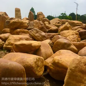 镇兴奇石 英德黄蜡石 吨位石 奇形怪状黄蜡石