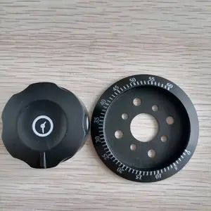 旋钮黑色塑料 开关旋钮 厨房电器配件钮帽刻度盘 电器用旋钮音响旋钮D孔ABS直径40钮帽钮子电热锅钮