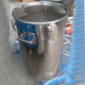 100L不锈钢移动桶加工技术20L内外抛光直圆形桶密封/非密封周转桶