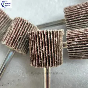 超耐 圆柱带柄百叶轮磨头6mm砂布轮砂纸抛光轮打磨页轮