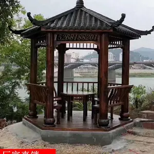 防腐木葡萄架庭院碳化凉亭户外长廊室外爬藤架花园廊架实木仿古亭
