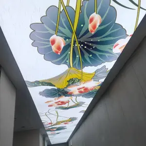 软膜天花安装 隐藏式无边框灯箱 超清UV喷绘膜