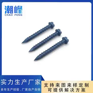 定制 厂家直销 六角华司一字槽高低牙钉子尾 蓝色 路锈宝