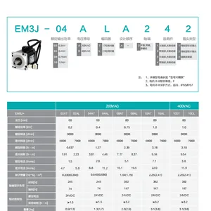 数控机床设备用伺服电机EM3J-08ATA221 配伺服驱动器使用