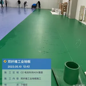 工业4.0双纤维高分子工业地板卷材 双纤维高分子高耐磨卷材地面 ERP高分子地板