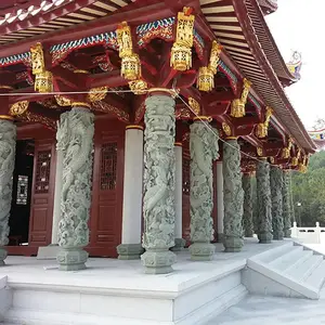 石雕龙柱 祠堂石龙柱 寺庙盘龙柱 直径0.6米 高2.5米