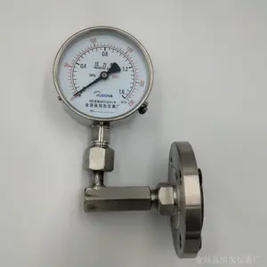 隔膜压力表带拐角偏装式侧面按照隔膜压力表万向法兰安装