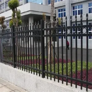 小区锌钢围墙围栏网 游乐场防撞护栏 方通栅栏喷塑耐用