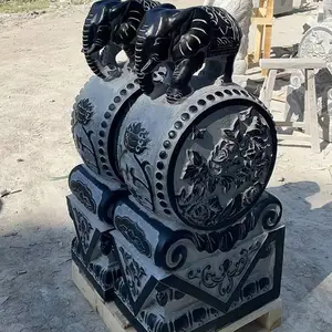 石雕门鼓加工厂-仿古门前摆件门鼓石供应全国发货