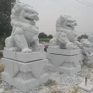 寺庙石狮按需设计 石雕狮子厂家承接青石狮子一对工程