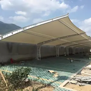 西藏拉萨膜结构停车棚厂家 张拉膜景观棚 非机动车棚 充电桩雨棚