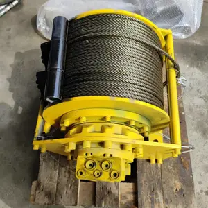 轮式挖掘机改装5吨液压卷扬机带压绳器抓木机卷扬机拉木头300米