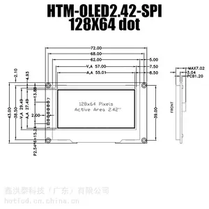 2.42��OLED��ʾģ��12864������ʾ��HTM-OLED2.42-SPI