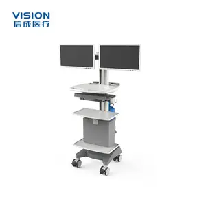 双屏电脑移动设备推车 VISION 25076| 移动查房工作站 设备台车