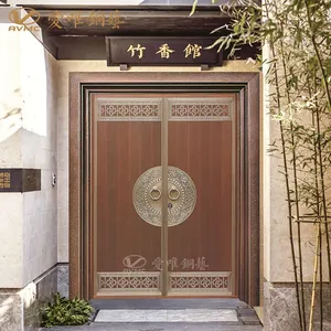 加工真铜门厂家 定制铜门新款别墅铜门