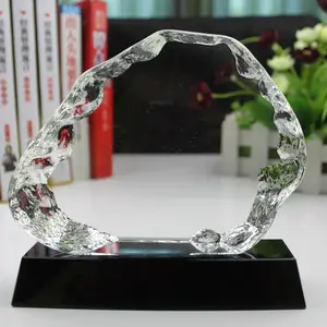 焕环祥工艺 黑色水晶礼品定制 透明水晶纪念牌定制
