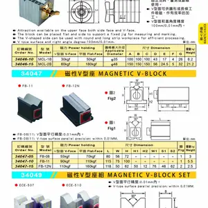 米其林精密工具一级代理 方型磁性块 34046-15 MCL-2B 方型磁性座