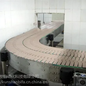 304不锈钢链板线输送机昆山璧发牌非标定制冲压汽车配件厂打包废料输送链板
