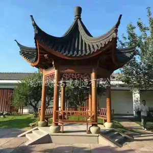 湖州凉亭厂家 长兴木凉亭木护栏厂家定制