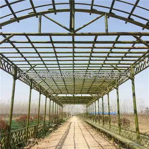 定制农家乐休闲竹长廊 庭院竹亭 田园风格竹建筑 温室大棚竹制葡萄棚架