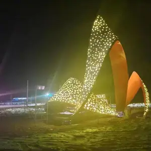 不锈钢异型飘带雕塑不锈钢灯光飘带雕塑