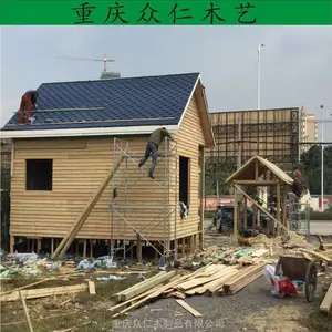 城口防腐木门卫室 樟子松景区售货亭 传统木制售票亭施工安装 众仁木艺
