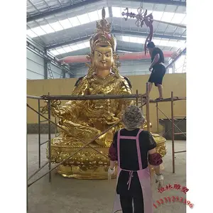 恒林雕塑厂纯铜大型藏传铸铜四米莲花生大师 大士密宗佛像定做