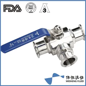 WH厂家直销卫生级不锈钢手动快装/快卡三通球阀