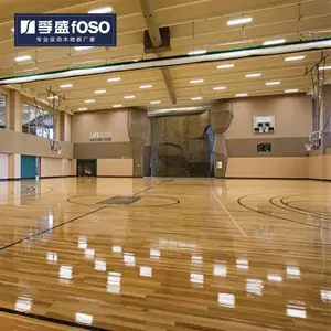孚盛篮球馆专用专用柞木B级防滑耐磨运动木地板厂家直销