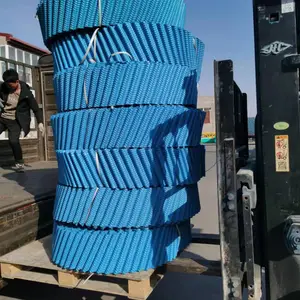 兴晟冷却塔圆形斜波纹填料 耐高温斜交错填充料片宽250mm