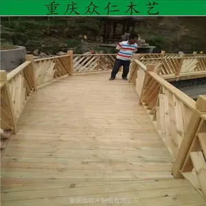 奉节公园樟子松栏杆 防腐木花架 防腐木庭院栅栏批发 众仁木艺