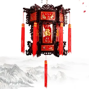 六角宫灯景区别墅庭院仿古灯笼可旋转中式仿古灯笼