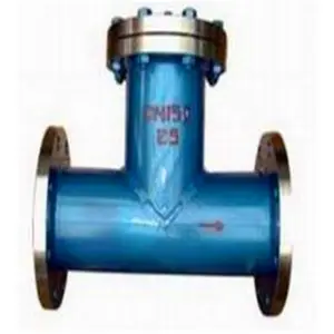 SUS30408不锈钢反折流过滤器直通T型法兰式过滤器