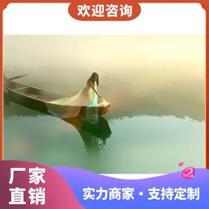 楚韵乌篷船厂家 观光旅游船摇橹船 餐饮仿古道具船 电动单篷船