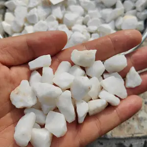 雪花白碎石子 机制破碎白色碎石 天然景观汉白玉小石子 白色水洗砾石