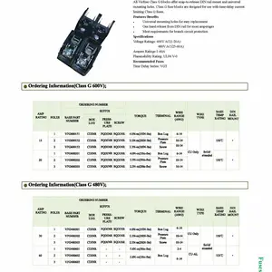 VFG480603CDINR Class G 熔断器座 480/600V DIN 导轨工业配电防护
