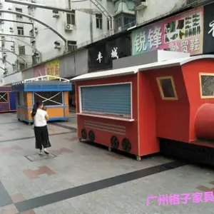 夜市经济商亭,美食街贩卖花车,地摊小吃售卖亭,广场移动小卖部摊位