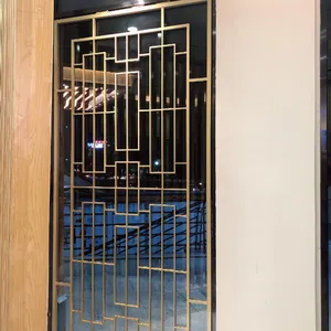 古铜色不锈钢屏风隔断客厅酒店隔断钛金轻奢厂家直销专业定制