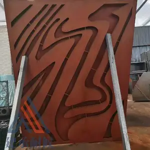定制各种园林文化广场用耐候钢板图案耐候板喷砂设计一体,耐候锈钢板