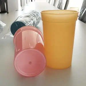 夜光杯杯PP材质纯色半透明荧光变色塑料杯子可定制感温变色杯子